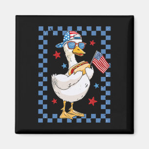 Retro-patriotische Gans Rot Weiß Und Blau 4. Juli Magnet