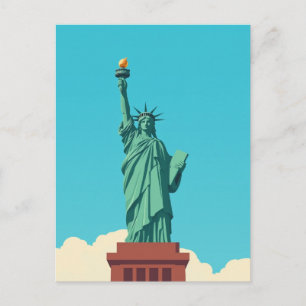 Retro-patriotische New York City Freiheitsstatue Postkarte
