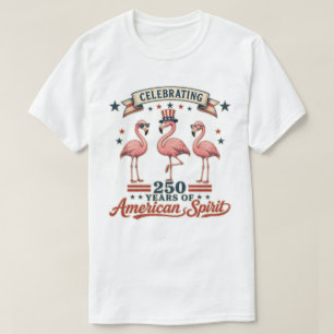 Retro patriotischer Flamingo 250 Jahre amerikanisc T-Shirt
