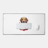 Retro-patriotisches Golden-Retriever-Gravur-T-Shir Schreibtischunterlage (Tastatur & Maus)