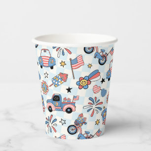 Retro patriotisches USA 4. Juli Pappbecher