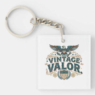 Retro-Patriotisches Vintage-Valor-T-Shirt Schlüsselanhänger