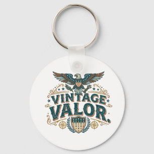 Retro-Patriotisches Vintage-Valor-T-Shirt Schlüsselanhänger