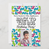 Retro Pattern 80er Birthday Party Foto der 1980er Einladung (Vorderseite)