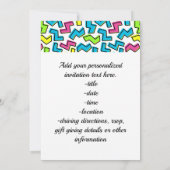 Retro Pattern 80er Birthday Party Foto der 1980er Einladung (Rückseite)