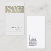 Retro Pattern Accountant Monogram-Visitenkarte Visitenkarte (Vorne/Hinten)