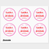 Retro Pattern Disco Fett Typografie Rosa Runder Aufkleber (Blatt)