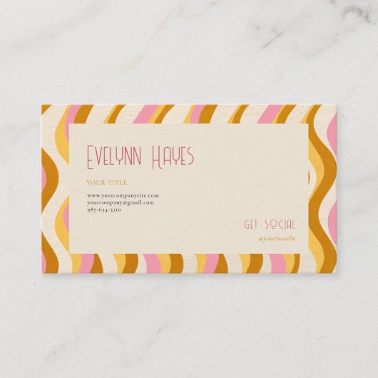 Retro Pattern Feminine Visitenkarte (Vorderseite)