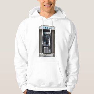 Retro Payphone Design, Vintage Telefonkabine Art Hoodie