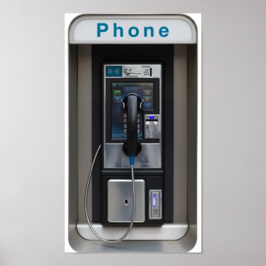 Retro Payphone Design, Vintage Telefonkabine Art Poster (Vorne)