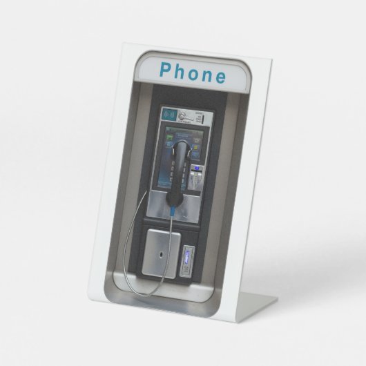 Retro Payphone Design, Vintage Telefonkabine Art Sockelschild (Vorderseite)