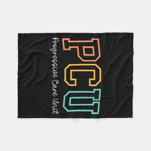 Retro Pcu Progressive Care Unit Rn Nurse Nursing W Fleecedecke (Vorderseite (Horizontal))