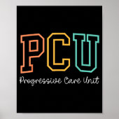 Retro Pcu Progressive Care Unit Rn Nurse Nursing W Poster (Vorne)