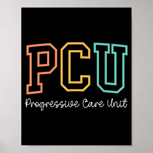 Retro Pcu Progressive Care Unit Rn Nurse Nursing W Poster (Vorne)