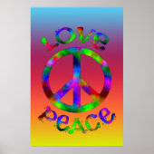 Retro Peace and Liebe Krawatte Dye Design Poster (Vorne)
