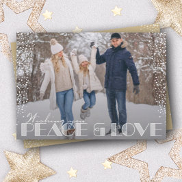 Retro Peace and Liebe Typografy Christmas Feiertagskarte