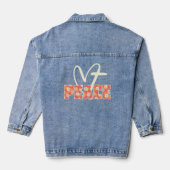 Retro PEACE Herzkreuz Denim Jacket Jeansjacke (Rückseite)