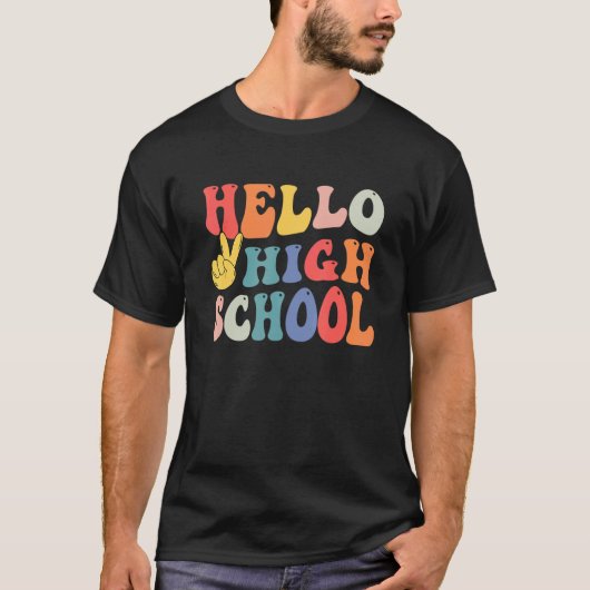 Retro Peace High School Lehrerin Studentin erster  T-Shirt (Vorderseite)
