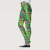 Retro Peace Hippy Guitar Neon der 1960er Jahre Leggings (Links)