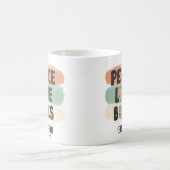 Retro Peace LIEBE Books Individuelle Name Kaffeetasse (Mittel)