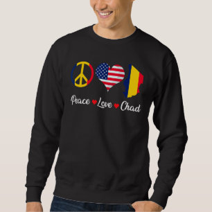 Retro Peace Liebe Chad Flag Map American Sweatshirt