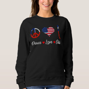Retro Peace Liebe Chile Flag-Karte Sweatshirt