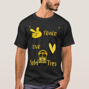 Retro Peace Liebe Field Trips School Bus Field Tri T-Shirt