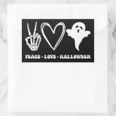 Retro Peace Liebe Halloween Rechteckiger Aufkleber (Tasche)