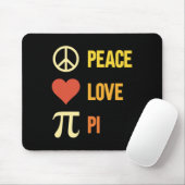 Retro Peace Liebe Pi 3.14 Happy Pi Day Math Pun Pi Mousepad (Mit Mouse)