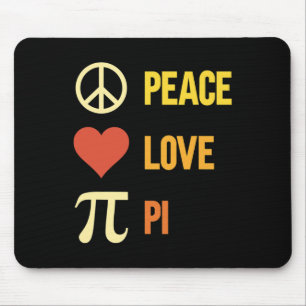 Retro Peace Liebe Pi 3.14 Happy Pi Day Math Pun Pi Mousepad
