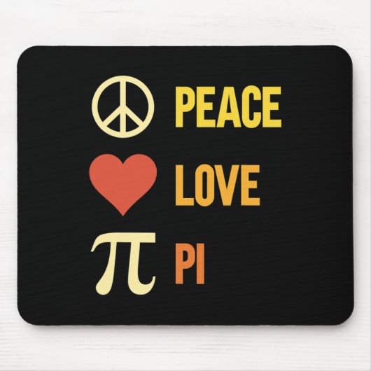 Retro Peace Liebe Pi 3.14 Happy Pi Day Math Pun Pi Mousepad (Vorne)