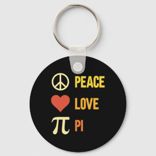Retro Peace Liebe Pi 3.14 Happy Pi Day Math Pun Pi Schlüsselanhänger