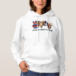 Retro Peace Liebe Texas Cowboy Boots Western Count Hoodie