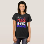 Retro Peace Liebe und Amerika T-Shirt (Vorne ganz)