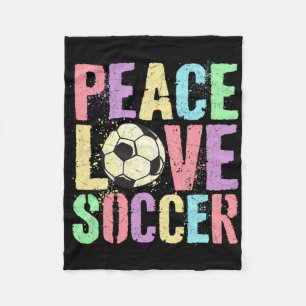 Retro Peace Love Soccer Score Club Mom Spiel  Fleecedecke