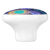 Retro Peace Out Hippie Style Blume Power Muster Keramikknauf (Seitenansicht)