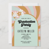 Retro Peace Out Hippy Foto Abschluss Einladung (Rückseite)