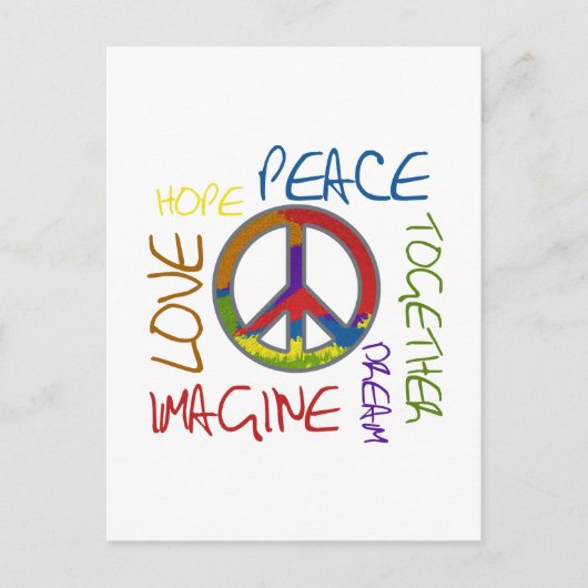 Retro Peace Postkarte (Vorderseite)