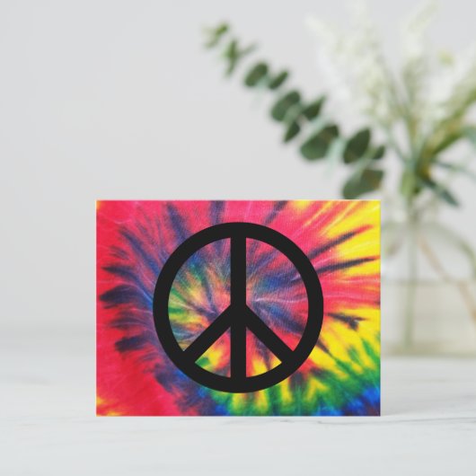 Retro Peace Postkarte (Stehend Vorderseite)
