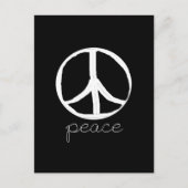 Retro Peace Sign auf schwarzem Hintergrund Postkarte (Vorderseite)