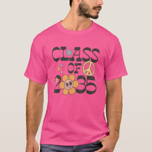 Retro Peace Sign Daisy Vibes Vintag Groovy Class T-Shirt