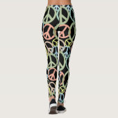 Retro Peace Sign farbenfrohe Leggings (Rückseite)