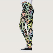Retro Peace Sign farbenfrohe Leggings (Links)