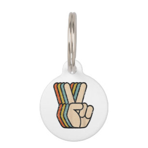 Retro Peace Sign / Fingers Vintag 60er 70er 80er C Haustiermarke