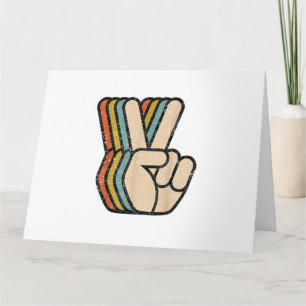 Retro Peace Sign / Fingers Vintag 60er 70er 80er C Karte