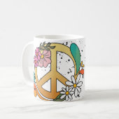 Retro Peace Sign Haben Sie sich ein großartiges We Kaffeetasse (Vorderseite Links)