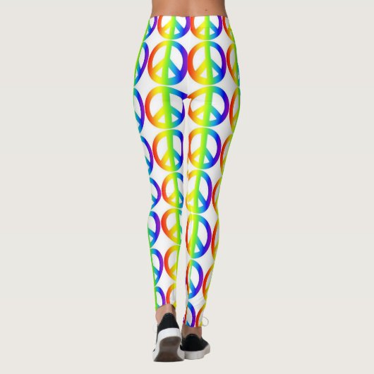 Retro Peace Sign Neon Leggings (Rückseite)