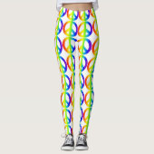 Retro Peace Sign Neon Leggings (Vorderseite)