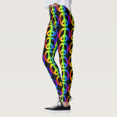 Retro Peace Sign Neon Leggings (Links)