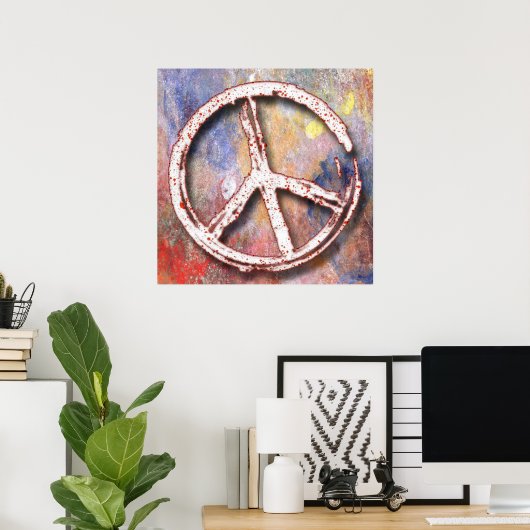 RETRO PEACE SIGN POSTER (Heimbüro)